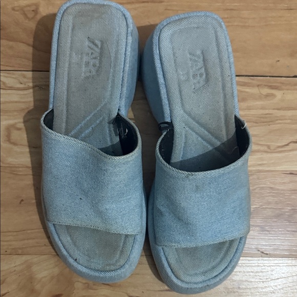 Light Blue denim Zara Sandals - Picture 1 of 2